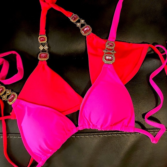 Watermelon🍉 crystal chain scrunch butt bikini set - Picture 12 of 12